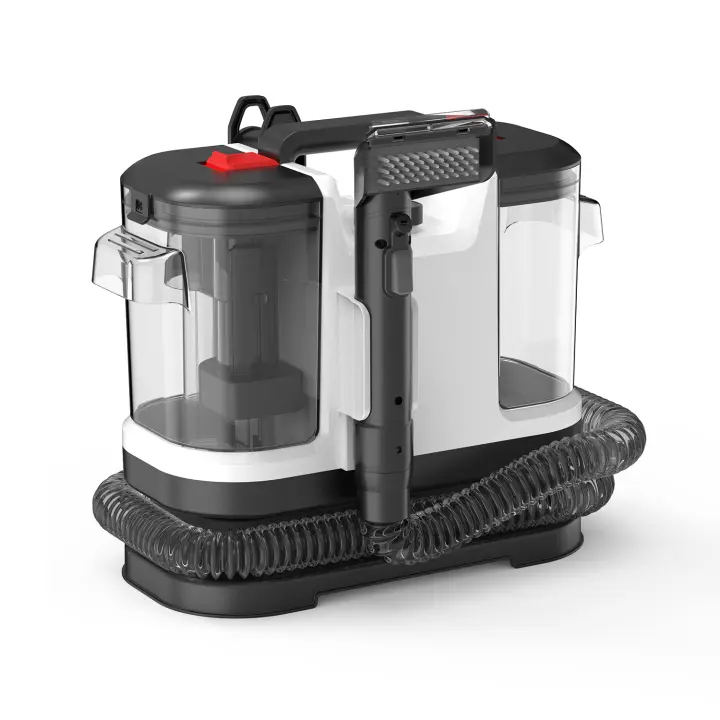 Limpiatapicerías Jocca con agua, 500W, depósito doble (1800ml limpio / 1300ml sucio), manguera 1,5m, elimina manchas, ácaros y bacterias en sofás, colchones, alfombras, cortinas. Compacto, potente y fácil de usar. Radio de limpieza 5 m. - 1