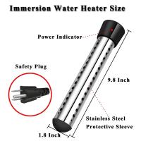 Calentador de Agua de Inmersión eléctrico de 1500 W Cecodadi para Cubo, ventilador de bañera con Automático temporal, Pequeños calientadores portátiles with protector de Maple inoxidable 304, Caliente - details 4