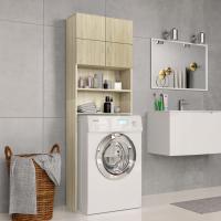 Armario de Baño Roble Ahumado 64x25,5x190 cm Mueble Lavadora Estante Color Roble ahumado,  Gris sonoma,  Roble Sonoma y mas - details 2
