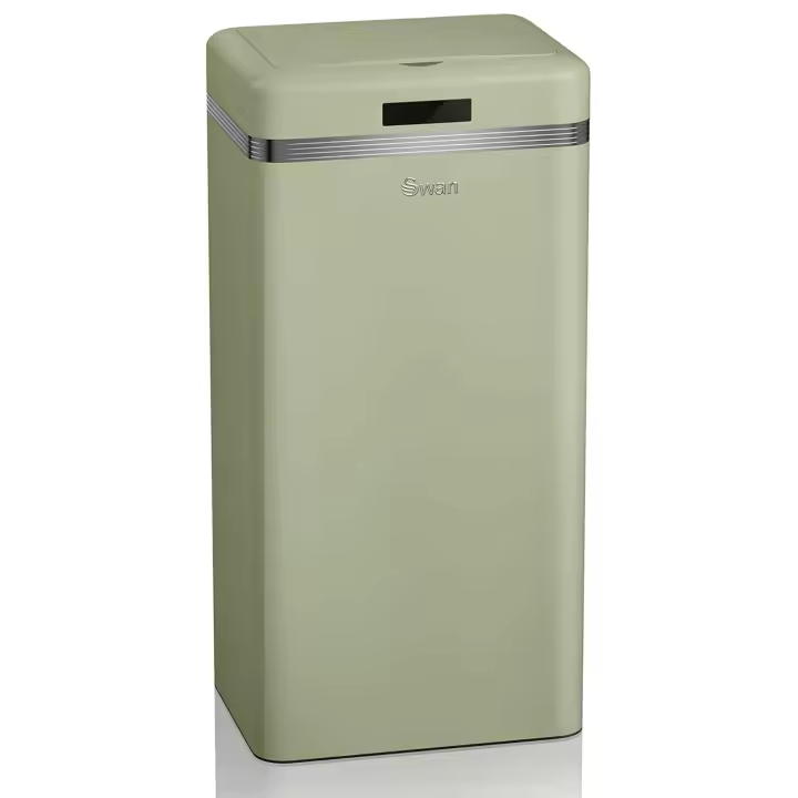 SWAN SWKA4500GNEU Cubo de Basura Cocina Automático, Sensor de Movimiento, 45L, Metálico, Papelera Reciclaje, , Verde - 1