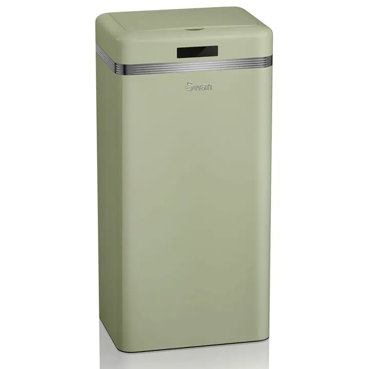 SWAN SWKA4500GNEU Cubo de Basura Cocina Automático, Sensor de Movimiento, 45L, Metálico, Papelera Reciclaje, , Verde - 1