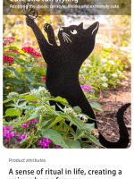 Adorno De Jardín Para Gato En Metal Palique De Tierra Para Exterior Decoración De Arte Para Balcones Y Jardines - details 1