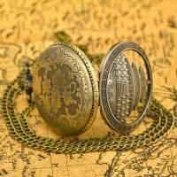 Reloj De Bolsillo De Cuarzo Vintage Bronce Con Diseño De Caracol Joyería Colgante De Tiananmen Park Regalo De Souvenir De Viaje Para Hombres Y Mujeres - details 4