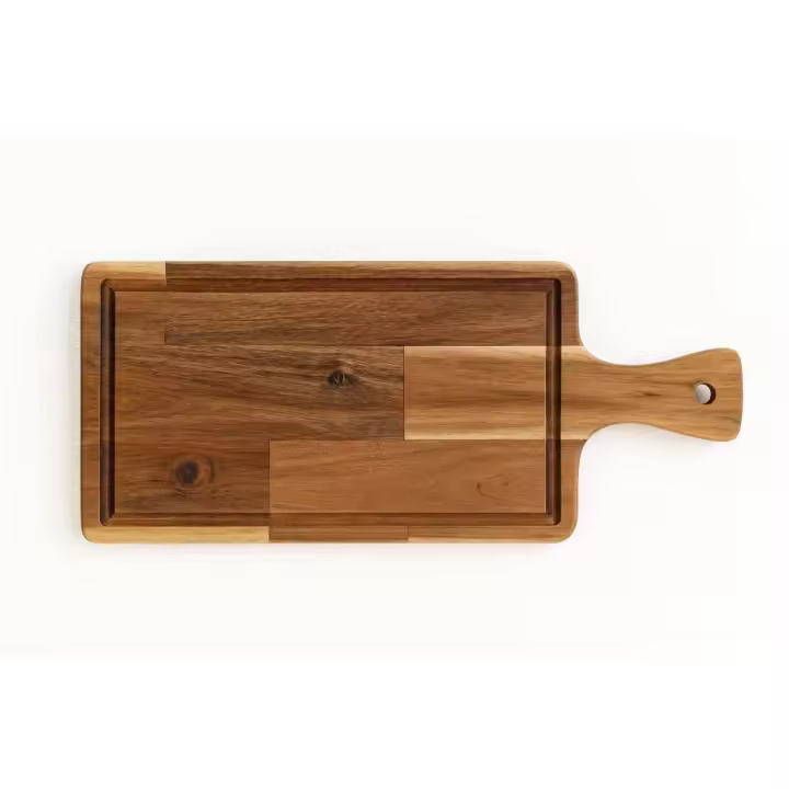 Tabla cortar cocina rectangular. Madera de Acacia. Medidas: 45*21*1.5 cms. Compuesta de varios listones. - 1