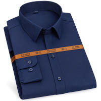 Camisa De Encaje Para Hombre De Cuello Alto Con Mangas Largas Y Corte Slim Casual De Alta Calidad Transpirable De Color Sólido Para Negocios - details 4