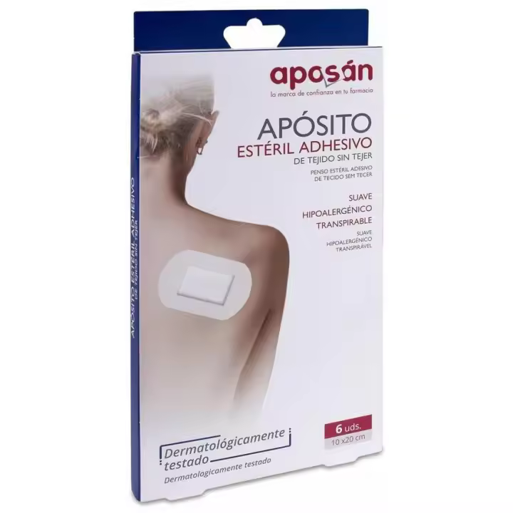 Aposan Apósito Estéril Adhesivo Aposán Tejido Sin Tejer 10X20 Cm (6 Uds) - 1