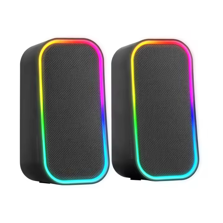 Mars Gaming MS-OM, Altavoces Gaming 20W, Iluminación Dinámica RGB, Altavoces Bluetooth 5.3 + AUX-IN, Caja de Control de Volumen, Chipset DSP Personalizado, Compatibilidad Universal, Altavoces Bluetooth Negros o Blancos - 1