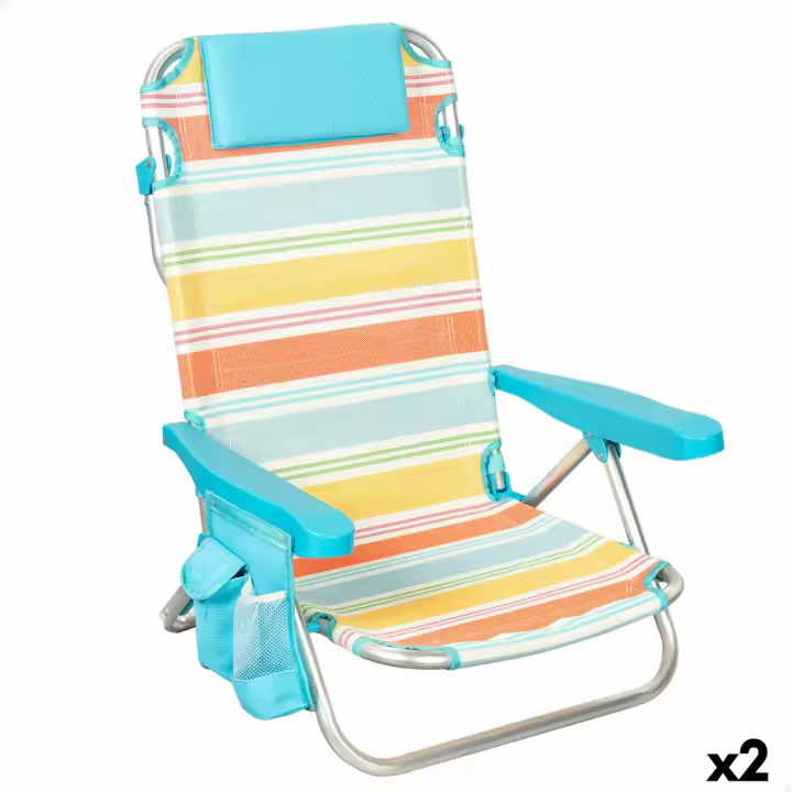 Silla de Playa Aktive 48 x 75 x 48 cm (2 Unidades) - 1