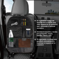 Bolsa organizadora para asiento de coche con múltiples bolsillos – Plegable, fácil de instalar, ideal para viajes largos y organización del automóvil - details 5