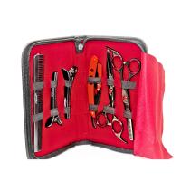 Juego Profesional de Tijeras de Barbería – Tijeras de Corte y Entresacar con Navaja, Kit de Peluquería de Acero Inoxidable - nr hermano español - details 2