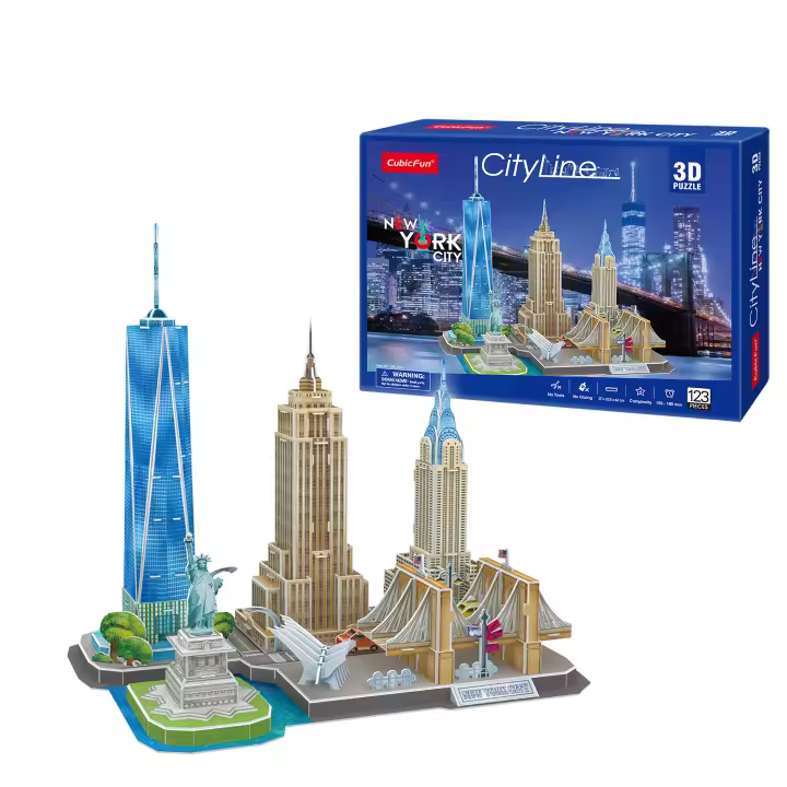 Puzzle 3d New York CityLine | Puzzle 3d Niños | Maquetas Para Montar - 1