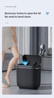 Basurero Inteligente Automático 14L Para Baño Con Sensor Largo Delgado Y Cubierta a Prueba De Agua Bin De Basura Recargable Para El Hogar - details 8