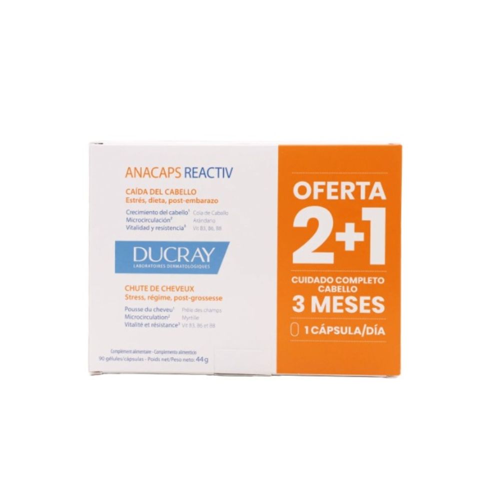 Ducray Anacaps Reactiv – Complemento alimenticio para cabello y uñas