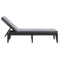 vidaXL Tumbona con cojín PP 186x60x29 cm Sillas de Exterior Ideal para jardín, playa, piscina, terraza Tumbona Piscina Tumbonas Playa Tumbonas Jardín Exterior - details 3