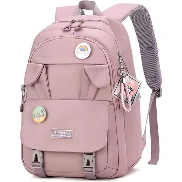 School Bag for Girls, Waterproof Backpack with Laptop Compartment & Anti-Theft Casual Daypack Negro - 1