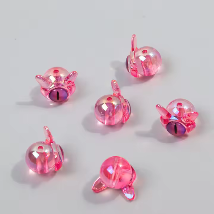 Nuevo 6PCS Bolas De Acrílico De Fantasma Monstruo Con Ojo Unico Encantos Colgantes Lindo Para Hacer Joyas Pulsera Collar Aretes Accesorios - 1