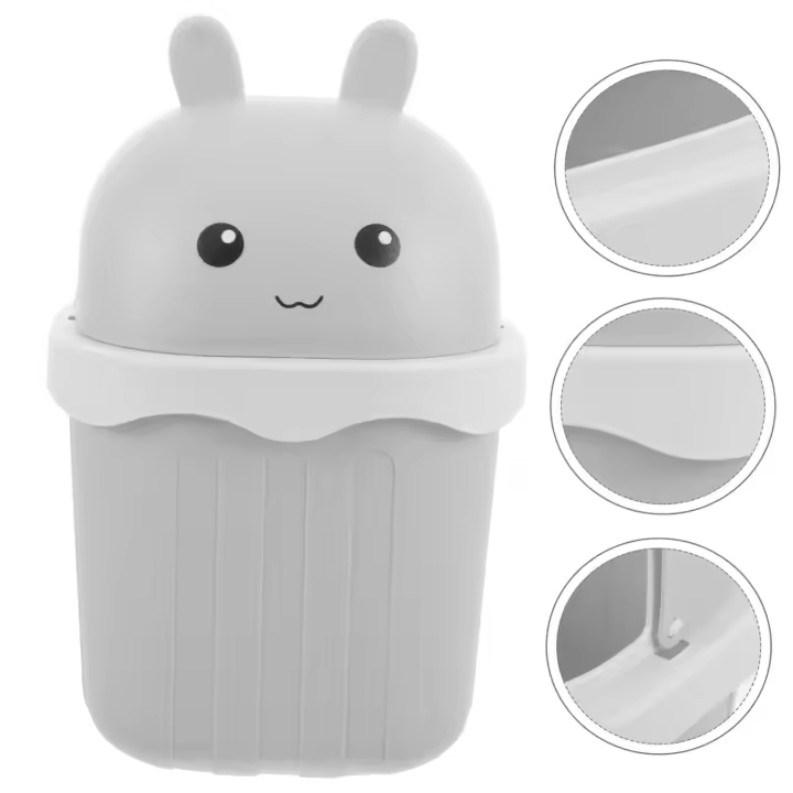 Mini Papelera Decorativa con Tapa – Cubo de Basura Compacto para Escritorio, Baño, Oficina y Cocina – Diseño Práctico para Espacios Ordenados y Ahorro de Espacio - 1