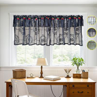 Cortinas Blancas De Encaje Cortas Para Cocina Con Doble Capa Diseño De Cereza Transparente Decoración Para Ventanas Y Puertas De Sala De Estar Material Poliéster - details 0