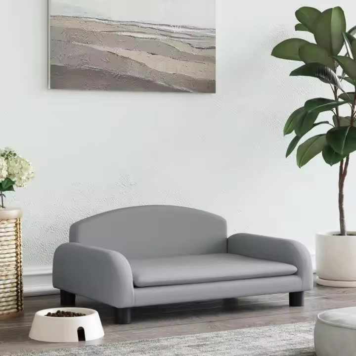 vidaXL Cama para perros de tela gris claro 70x45x30 cm - 1