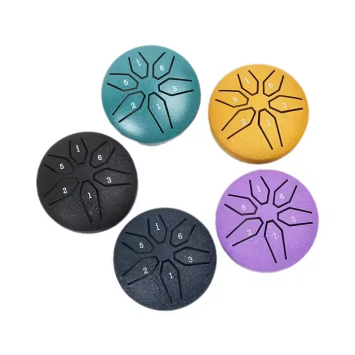 Mini Tambor De Lengüeta De Acero De 3 Pulgadas Con 6 Tonos Instrumento Musical Con Palos Y Tambor De Música Accesorios - 1