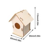 Caja De Pájaros De Madera Miniatura Para Exterior Casa Colgante Para Pájaros DIY Pintura Decoración De Jardín Cova Para Papagayo - details 17