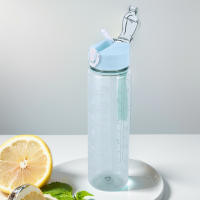 Botella Deportiva De Viaje 800ml Con Tapa Y Mangue Motivacional Para Gimnasio Y Deportes Resistente Al Desbordamiento En Colores Rosa Azul Verde Morado Y Negro - details 5