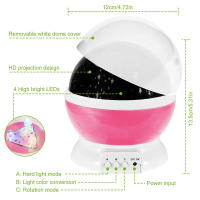 Lámpara Nocturna Proyector De Cielo Estrellado Con Rotación Y Galaxia Para Bebé Decoración De Dormitorio Luz De Mesa Con Figuras De Luna Y Estrellas - details 7