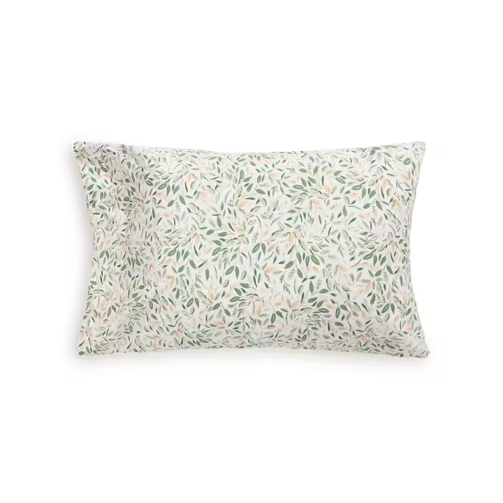 TEXTURA Funda almohada hojas Pra color verde100% Algodón percal, Percal, Estampado, Disponible en: 45x110/45x160/50x85 - 1