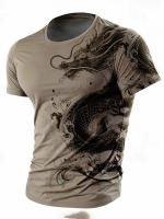 Camiseta Para Hombre Estampado De Dragón 3D Casual Verano Deporte Al Aire Libre Moda Ciudad Manga Corta Transpirable Secado Rápido O-Neck - details 1
