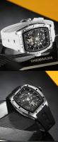 Reloj Mecánico Para Hombre MEGIR Con Carcasa De Acero Inoxidable Y Correa De Silicona Dial Skeleton Resistente Al Agua Deportivo - details 1