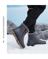 Botas De Invierno Para Hombres Y Mujeres Con Punta Ancha Y Suela De Goma Botines De Nieve Con Lining De Plush Abrazadura Media Para Senderismo - details 12