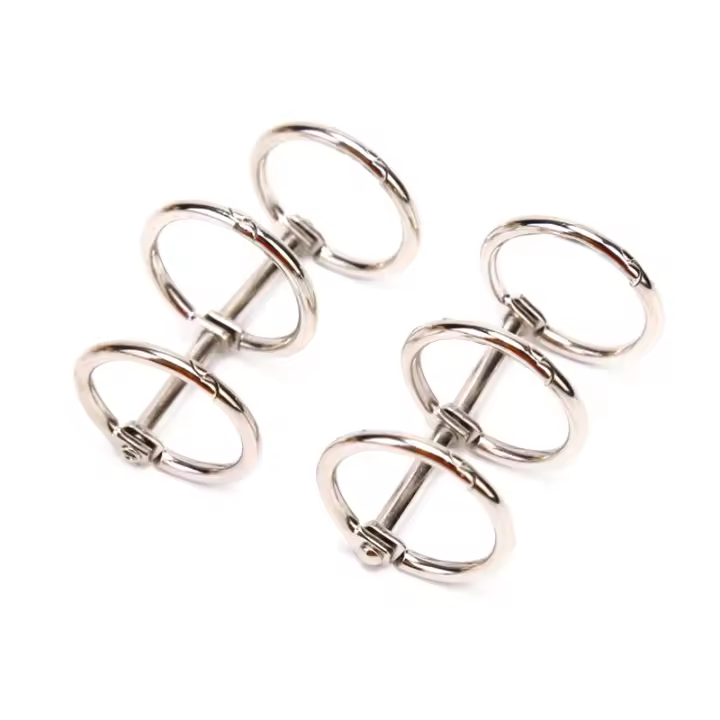 2Pcs Anclaje De Libro De Hojas Sueltas Retro Metálico Con Anillo Plegable Para Calendario 3 Anillos Para Cuaderno Álbum Scrapbook - 1