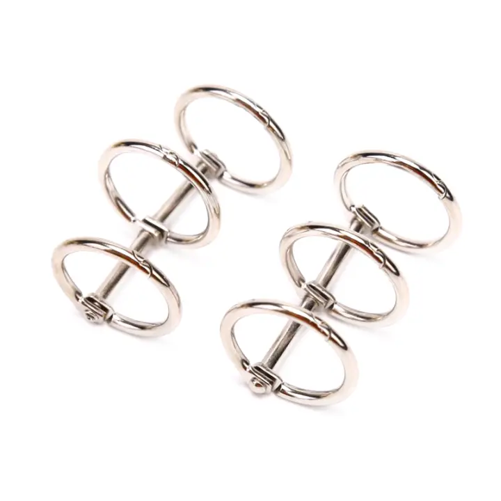 2Pcs Anclaje De Libro De Hojas Sueltas Retro Metálico Con Anillo Plegable Para Calendario 3 Anillos Para Cuaderno Álbum Scrapbook - 1