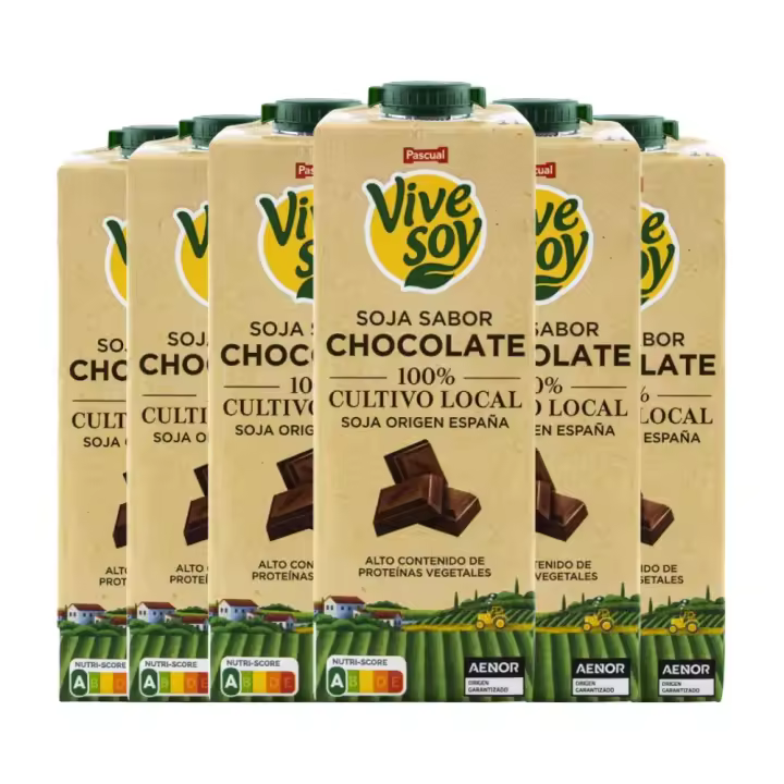 Pascual Bebida de Soja Sabor Chocolate Vivesoy 1 Litro X 6 Bricks - 1