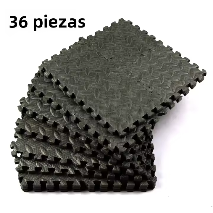36PCS Alfombra De Piso EVA Gruesa De 15CM*15CM Antideslizante Impermeable Para Gimnasio Interior Conexión Interlocking - 1