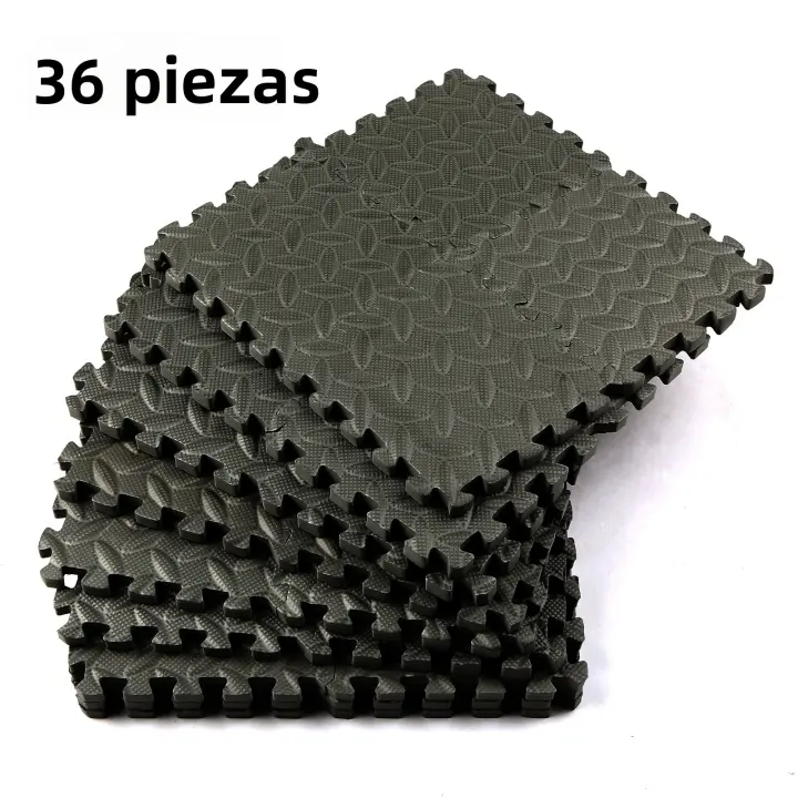 36PCS Alfombra De Piso EVA Gruesa De 15CM*15CM Antideslizante Impermeable Para Gimnasio Interior Conexión Interlocking - 1