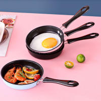 Sartén Mini De 12cm En Acero Inoxidable Antidesbordamiento Inducción Redonda Para Desayuno Freír Huevo Con Mango Largo - details 1