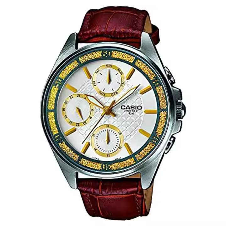 Casio Ltp-2086l-5avdf  Reloj Para Para Mujer Color Marron. Bisel Con Purpurina. - 1