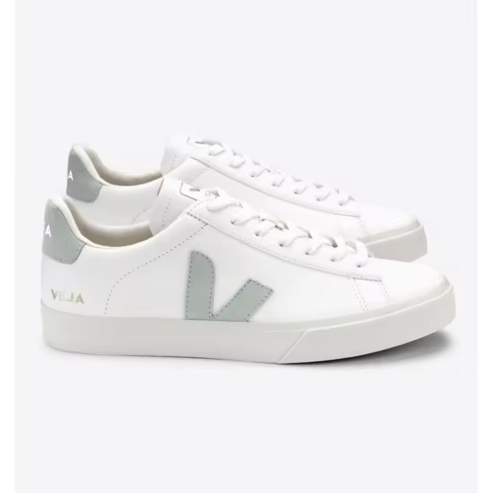 Zapatilla Veja Campo Chromefree Matcha - Color Blanco y Azul Celeste - Fabricada en Brasil - 1