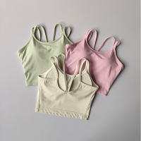 Top De Yoga Para Mujer Camisola Fitness Bra Tights Vest De Belleza Alta Resistencia Gimnasio Pilates Deportivo Push up Padded Tank Top - details 3