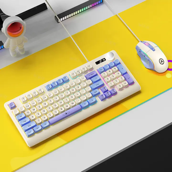 Juego De Teclado Y Ratón Para PC Accesorios De Jugador Con Iluminación USB Bajo Perfil Compatible Con Computadora Estándar - 1