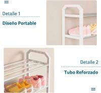 Estantería Estante Zapatero de 3/4/5 Niveles, Zapatero Metálico y Plástico, Fácil de Montar, Organizador de Zapatos Multifuncional. - details 0