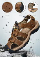 Sandalias De Verano Para Hombre En Cuero Genuino Zapatos Casuales Para Exterior Sandalias De Cuero Para Playa Zapatos Romanos Talla Grande 38-48 - details 2