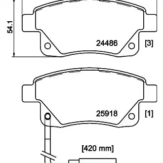 Juego de pastillas de freno 8DB355012781 HELLA - 1