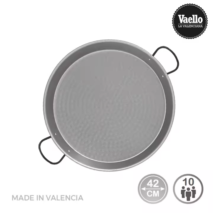 Paellera tradicional acero pulido ø42cm  (10 personas). vaello - 1