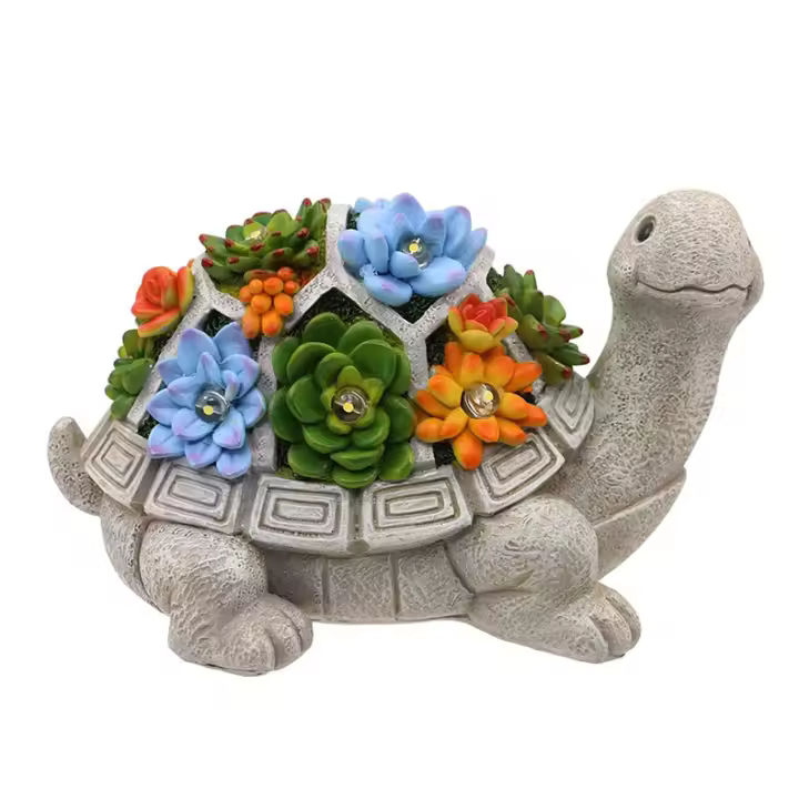 Regalos para mamá, abuela, adornos de jardín para exteriores, tortuga solar, regalos de jardín, decoración de estatuas de jardín con luces LED, regalos de jardinería únicos - 1