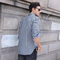 Nueva camisa de manga larga para hombre de talla grande a cuadros informal sin hierro tendencia de camisa de primavera y otoño - details 6