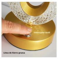 Lámpara De Mesa LED De Cristal Con Control Remoto Y Toque Recargable Iluminación De Dormitorio Decoración De Sala De Estar Fuente De Luz LED Incluida - details 4