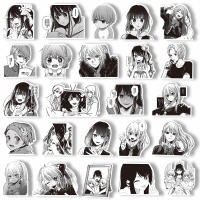 Pegatinas De Anime Japonés Oshi No Ko 65pcs Dibujos Gráficos Negros Y Blancos Para Laptop Teléfono Patineta Y Maleta Impermeables Juguetes - details 3