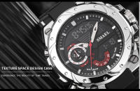 Reloj De Cuarzo Para Hombres SMAEL Con Correa Roja De 50M Resistente Al Agua Alarma Cronógrafo Analógico Y Digital Deportivo - details 9
